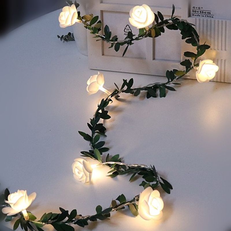 Countryside Fabric Rose LED String Light