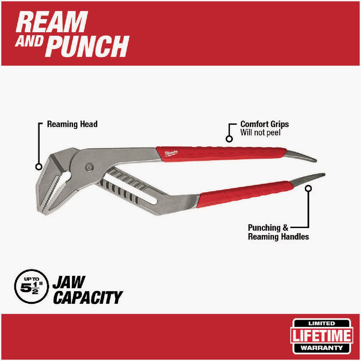 Milwaukee 20 In. Comfort Grip Straight-Jaw Groove Joint Pliers