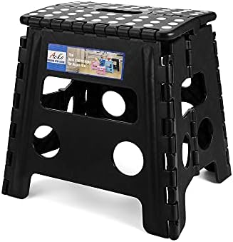 ACKO Folding Step Stool 13 inch Heavy Duty Plastic Foldable Step Stool for Kids and Adults, Small Collapsible Fold Up Stepping Stool 1 Pack