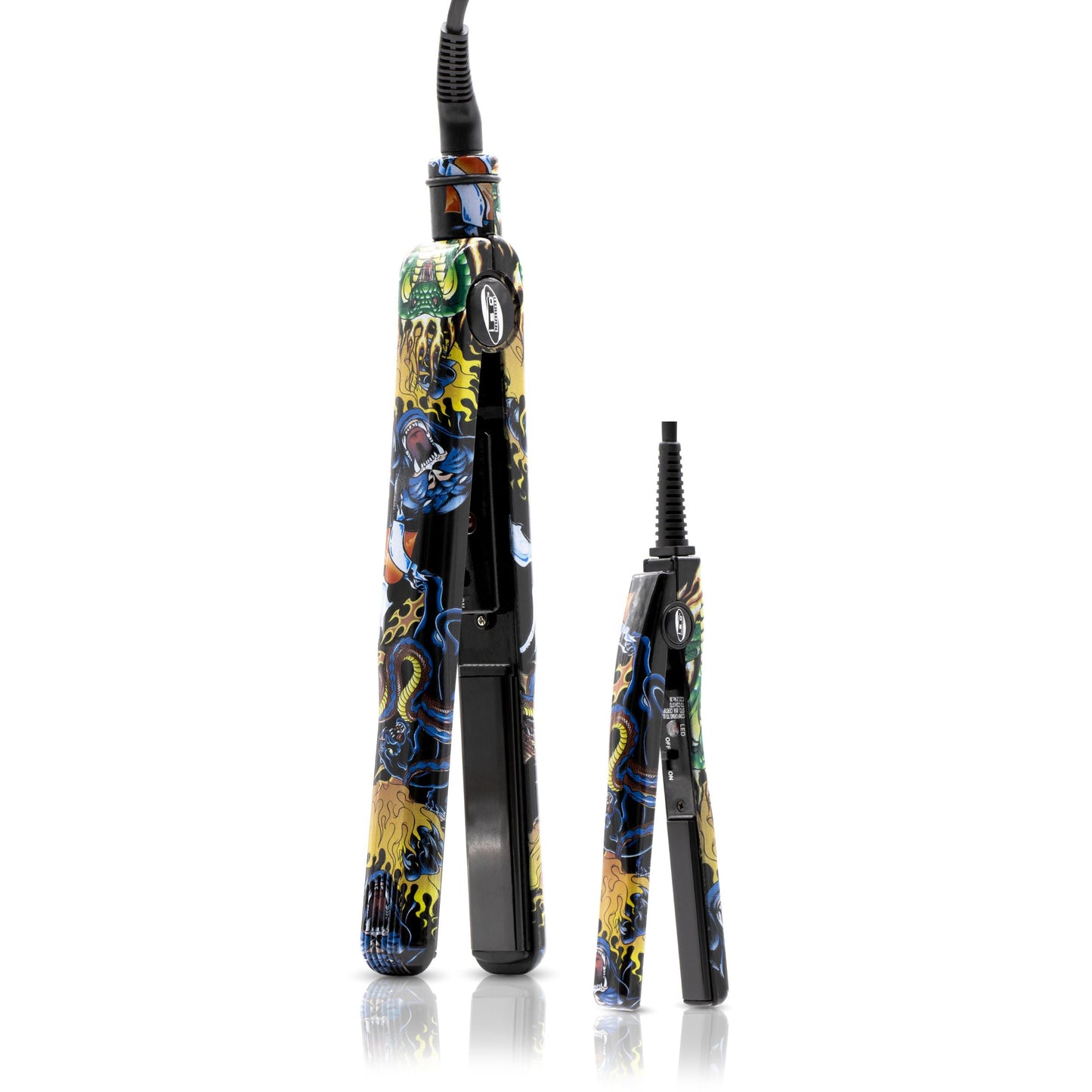 Black Dragon Tattoo Duo 1.25" & 0.5" 100% Ceramic Ultra-Smooth Flat Iron Set