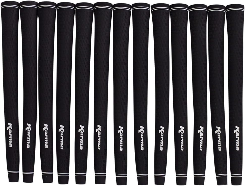 Karma 13 Piece Jumbo Golf Grips Oversize Pro Velvet Black Jumbo Grip Set Pack (+1/16")