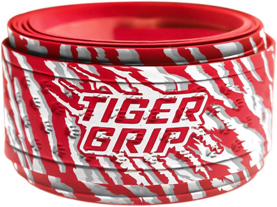 Bat Wrap/Bat Tape for Baseball and Softball - 1.1mm - Big Red (Red,White,Gray)