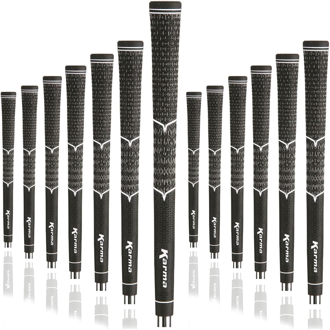 Karma V-Cord Golf Grips & Grip Kits, Men’s Standard Size Half Cord Replacement Golf Club Grips, Extra Traction, Comfort & Control