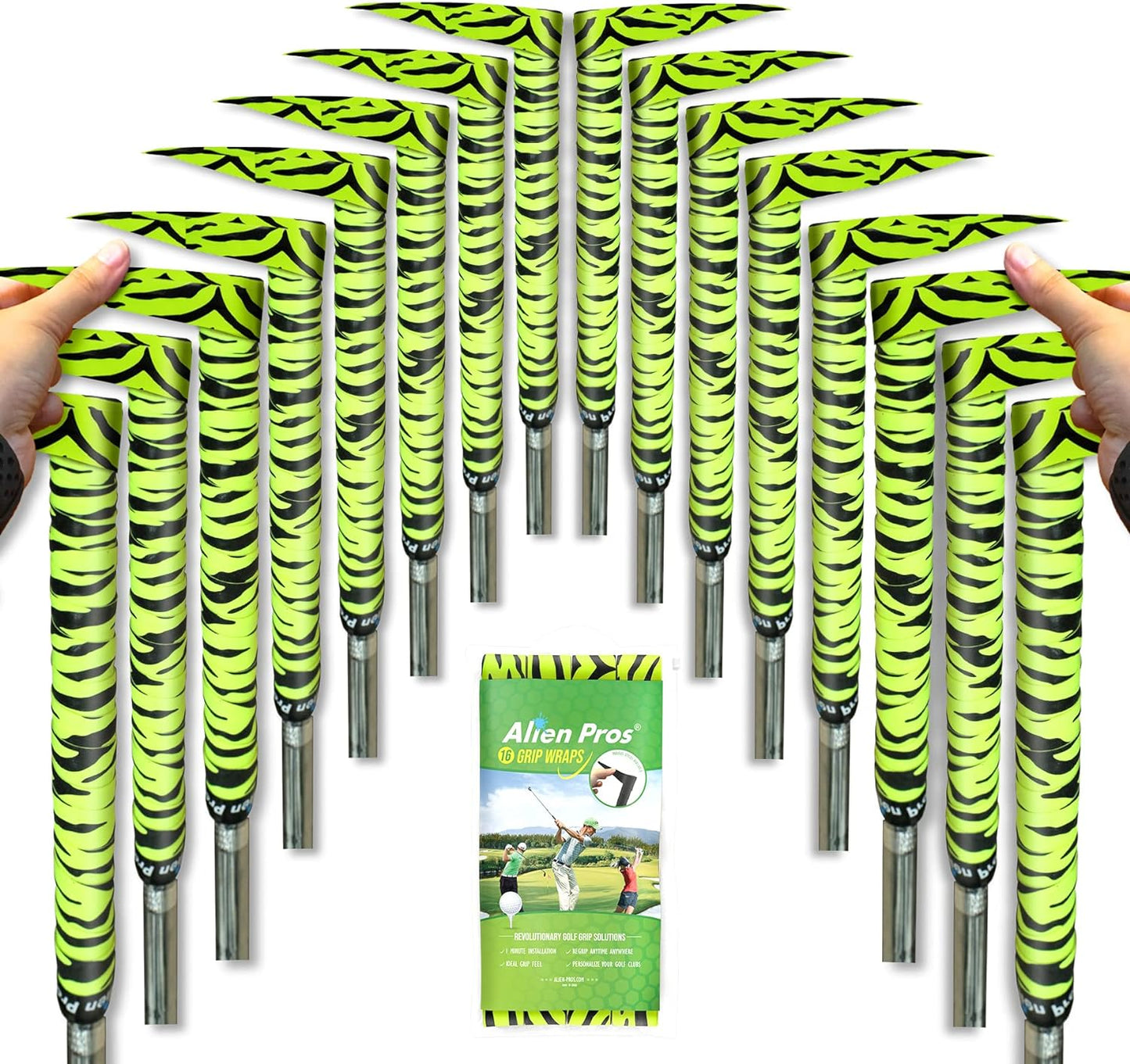 ALIEN PROS Golf Grip Wrapping Tapes - Innovative Golf Club Grip Solution - Enjoy a Fresh New Grip Feel in Less Than 1 Minute