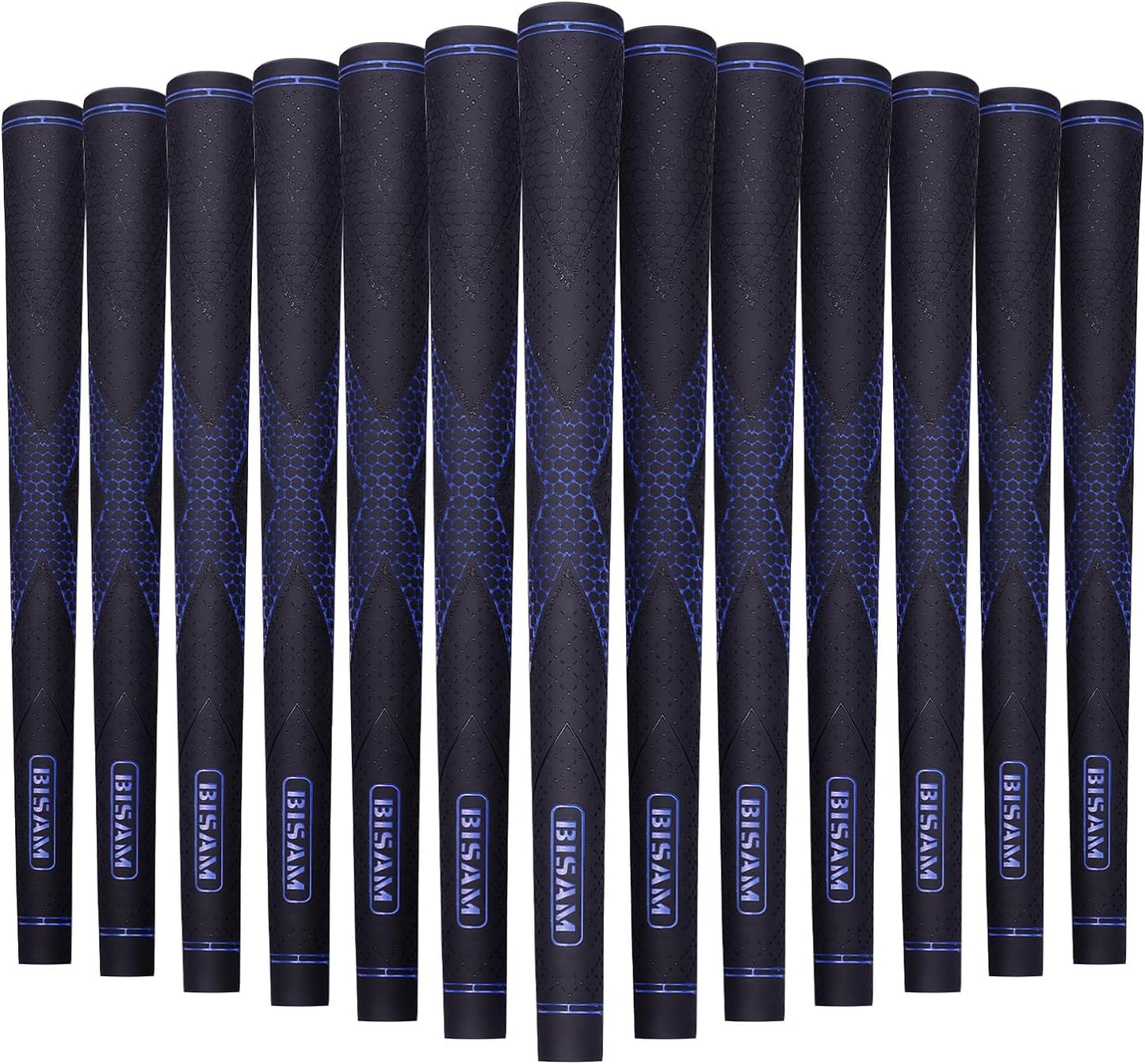 BISAM 2 Innovative X Golf Grips 13 Pack/Standard Size Golf Club Grips, All Weather Firm Control and High Performance Grips Provides Excellent Comfort and Responsiveness.