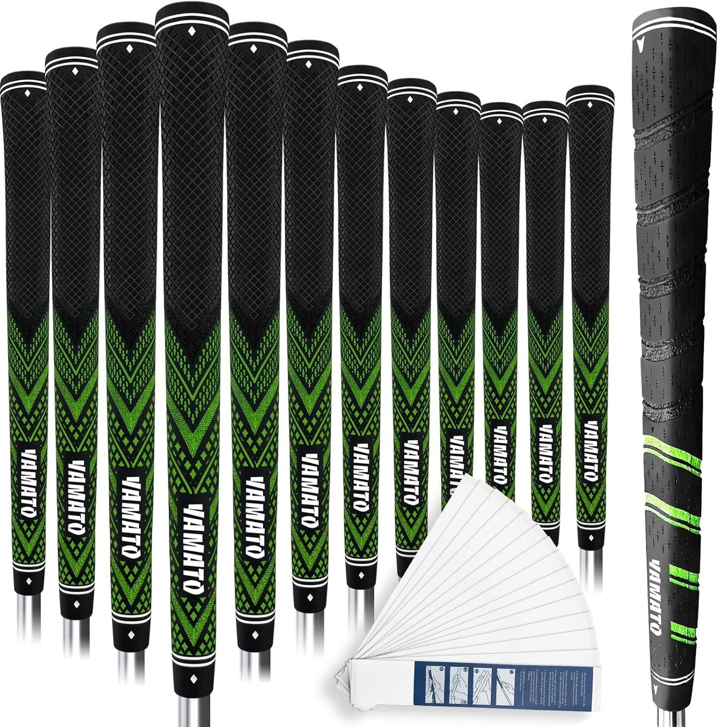 Yamato New Series Golf Grips With Putter Grip And Golf Grip Tape Golf Club Grips- 12 Iron Grips And 1 Putter Grip With 15 Tape Strips Great Gifts For Golfer Men Women