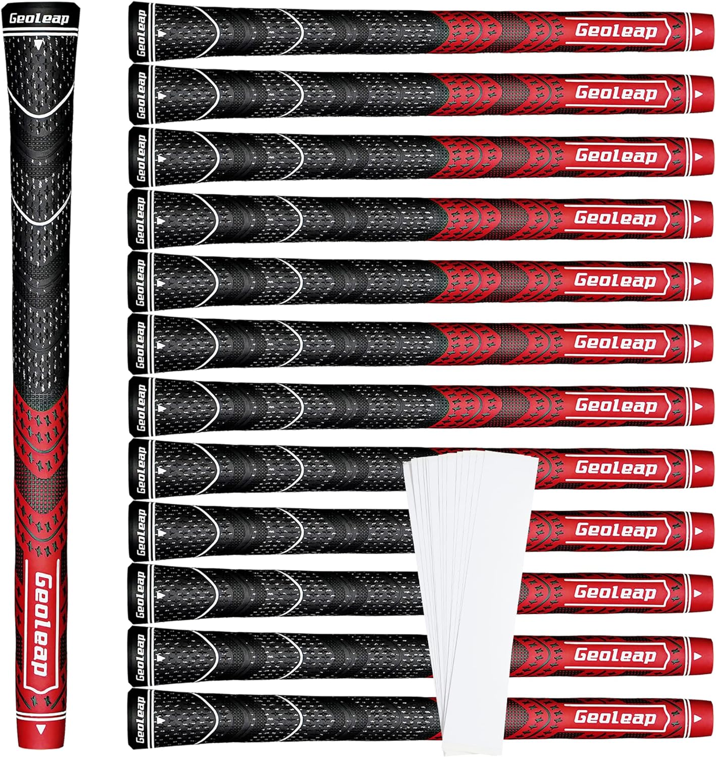 Geoleap Golf Grips Set of 13- Grips with Tapes and Grips with All Repair Kits for Choice,Hybrid Golf Club Grips,Standard/Midsize,All Weather Contral, High Feedback & Traction.
