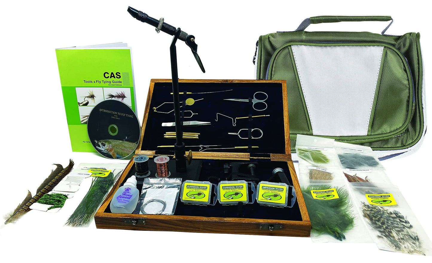 Colorado Anglers Deluxe Fly Tying Kit - 11 Fly Tying Tools - Fly Fishing Combo Set with Bobbin, Threader, Bodkin, Dubbing Twister, Hackle Pliers, Scissors, & Whip Finisher - Ultimate Fishing Tool Kit