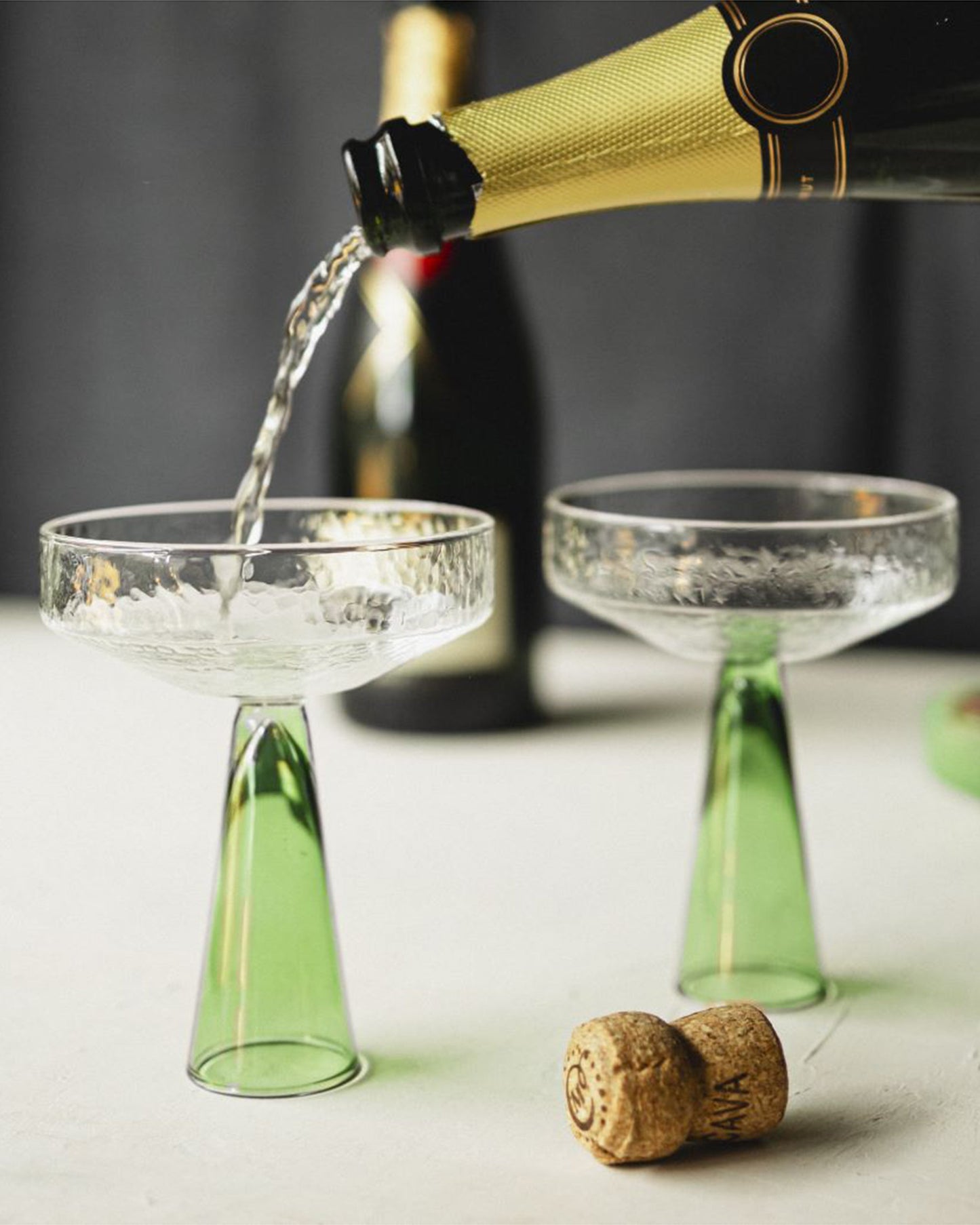 Coupe Claude Clear/Green Set of 2