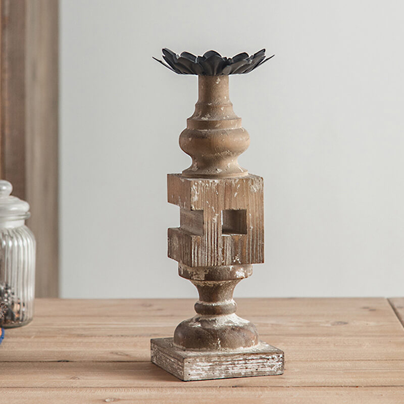 French-Style Iron Candle Holder