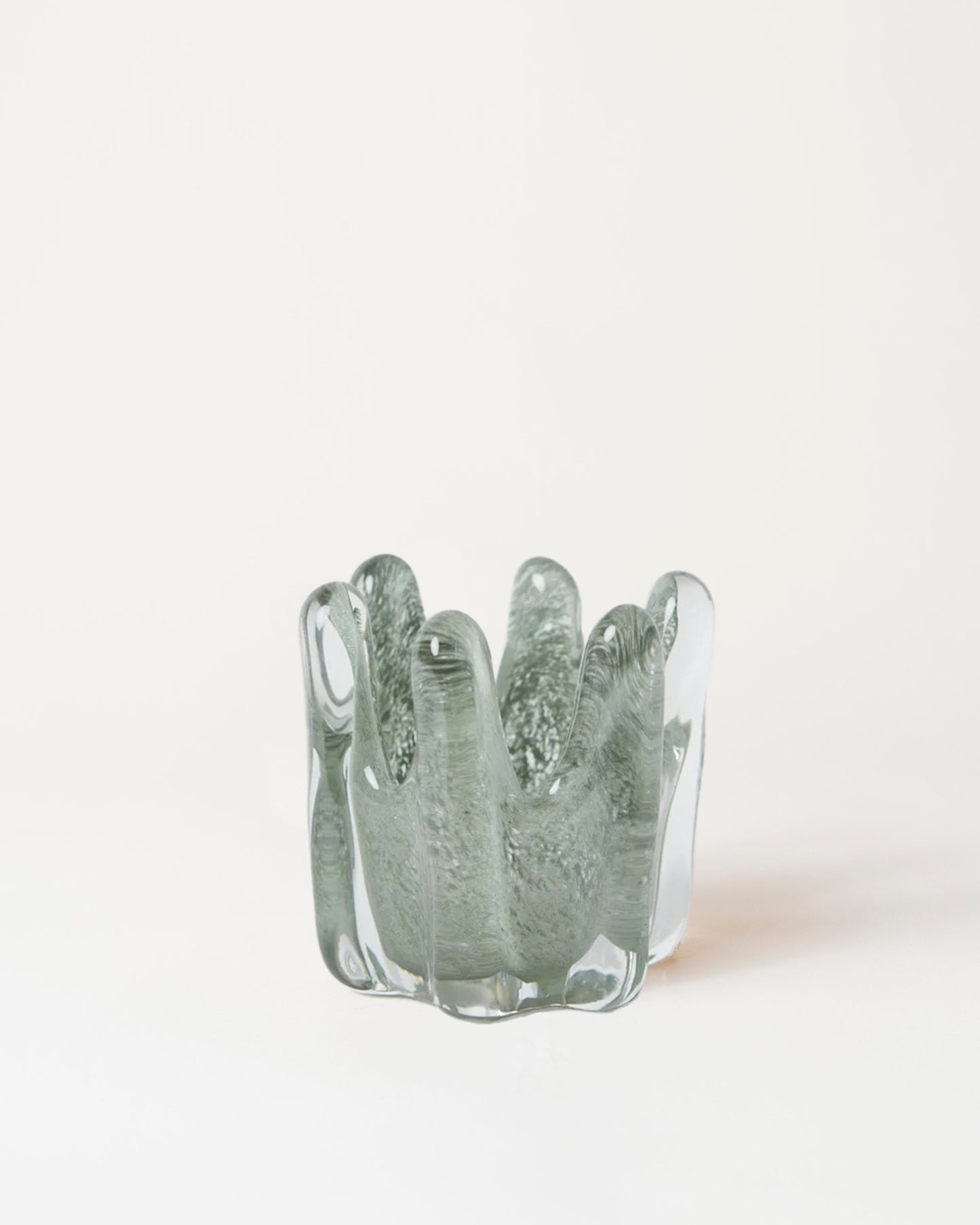 Helix Candle Holder Moss Green 10.5cm