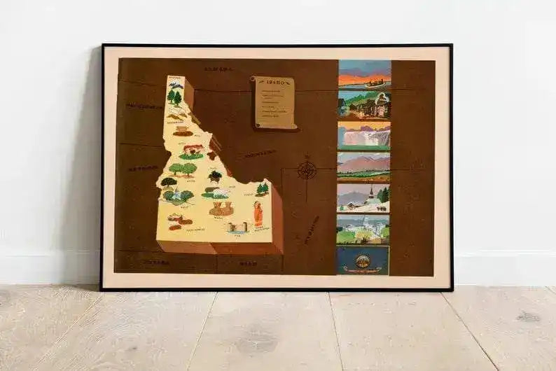 Historical Map of idaho| 1938 idaho Map Wall Print