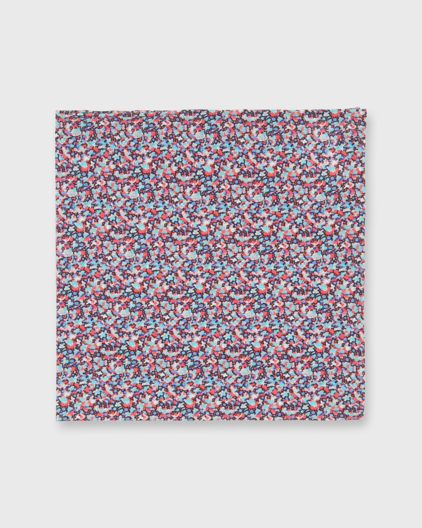 Cotton Print Pocket Square in Red/Turquoise Pepper Liberty Fabric