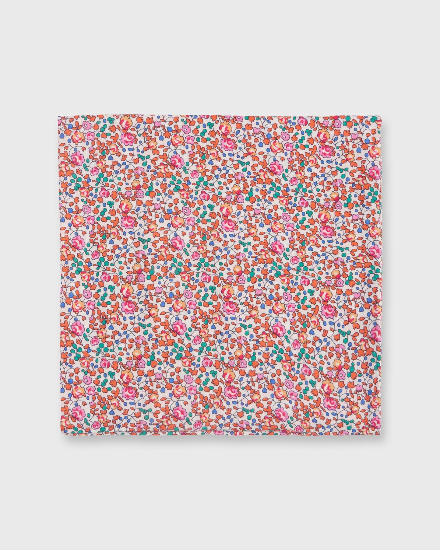 Cotton Print Pocket Square in Orange Eloise Liberty Fabric