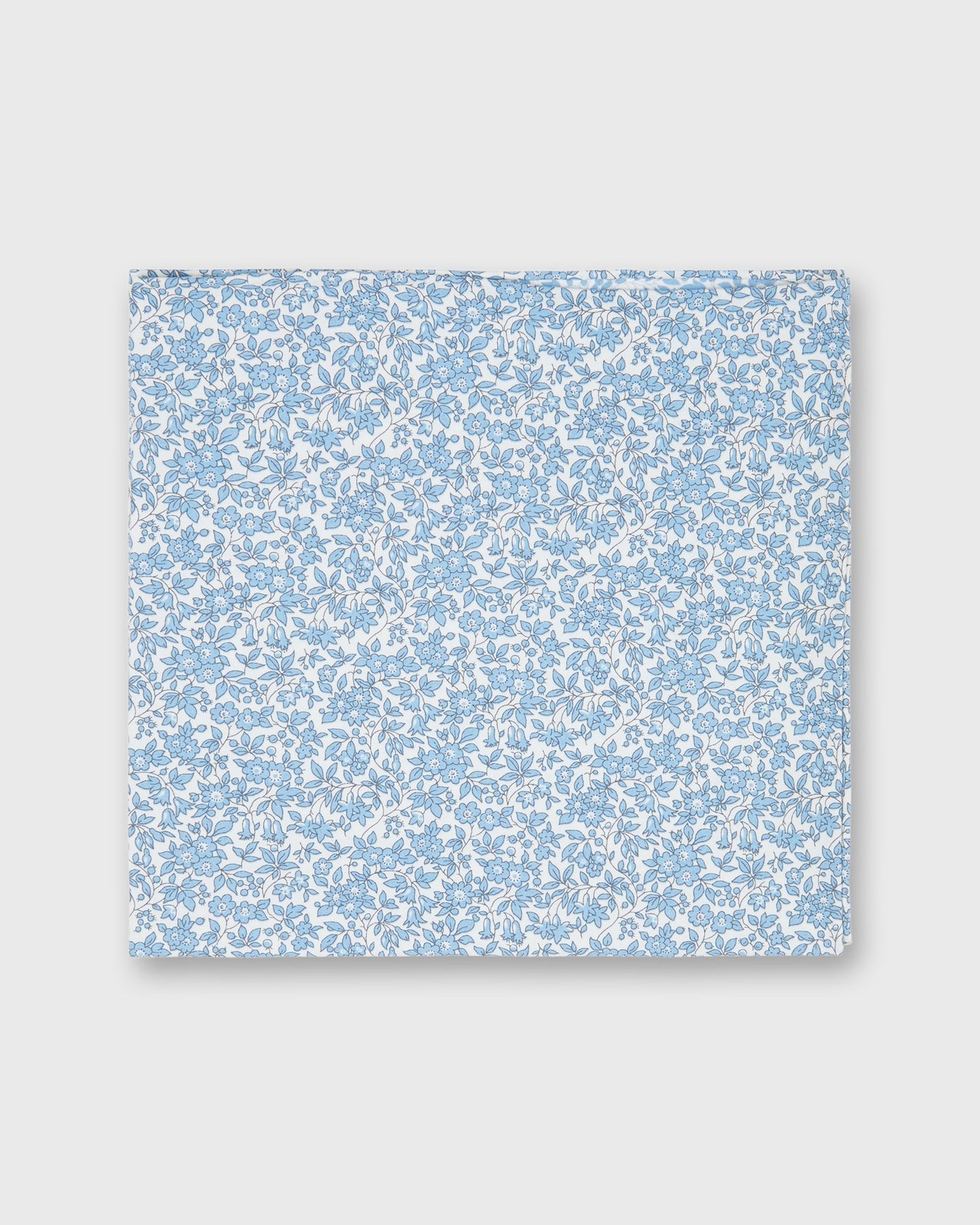 Cotton Print Pocket Square in Steel Blue Chamomile Liberty Fabric