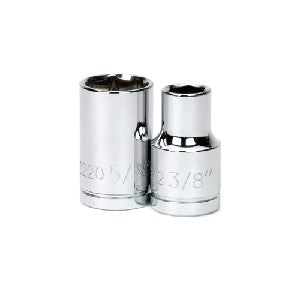 Williams 32112 Standard Socket,1/2" Drive,Standard,6 Point,3/8",L 1-1/2"
