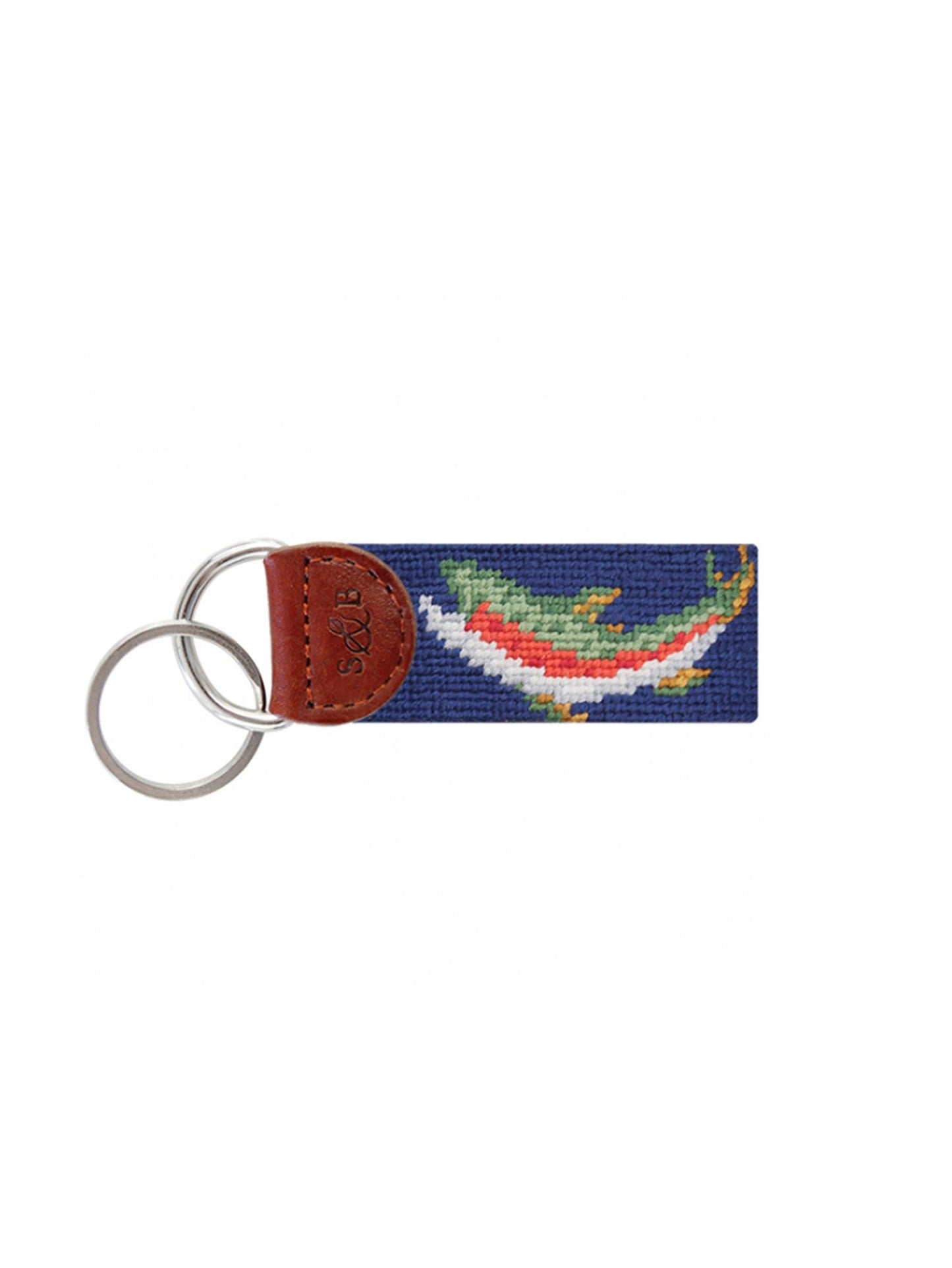 Smathers & Branson Rainbow Trout Needlepoint Key Fob