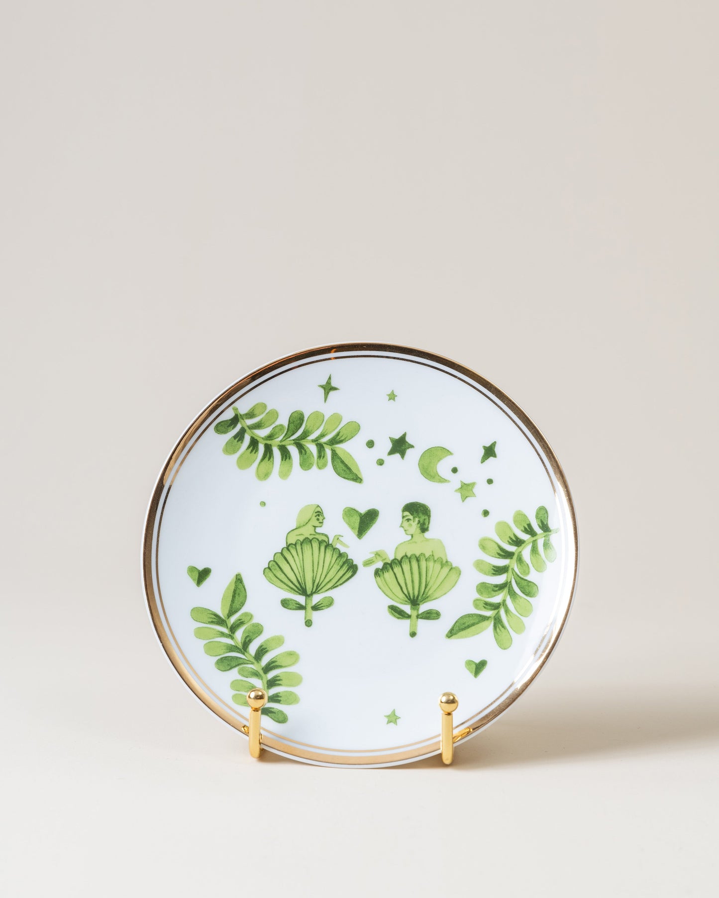 Plate/Man Woman Green D17cm