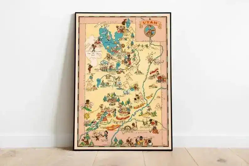 Utah Map Print| Fine Art Prints