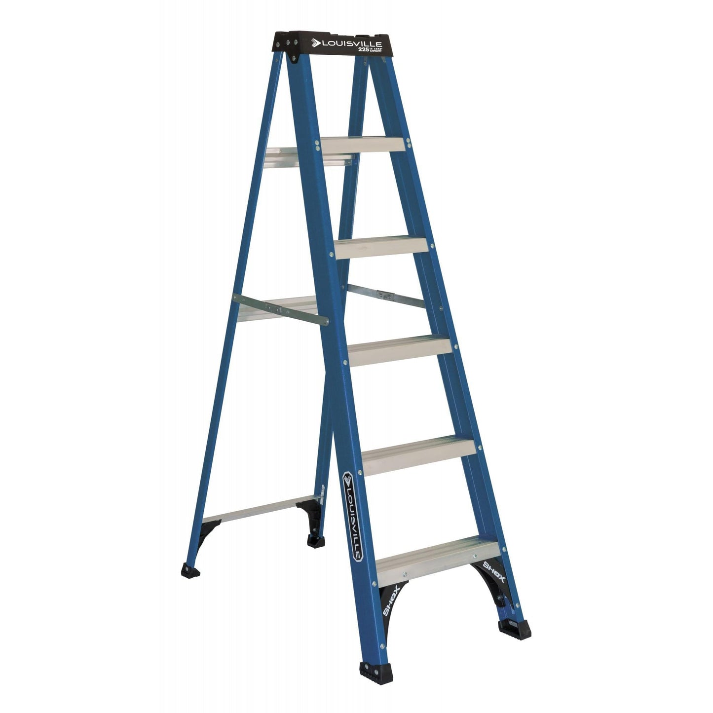 6' Foldable Fiberglass Step Ladder, 225 lbs. Load Capacity, Blue