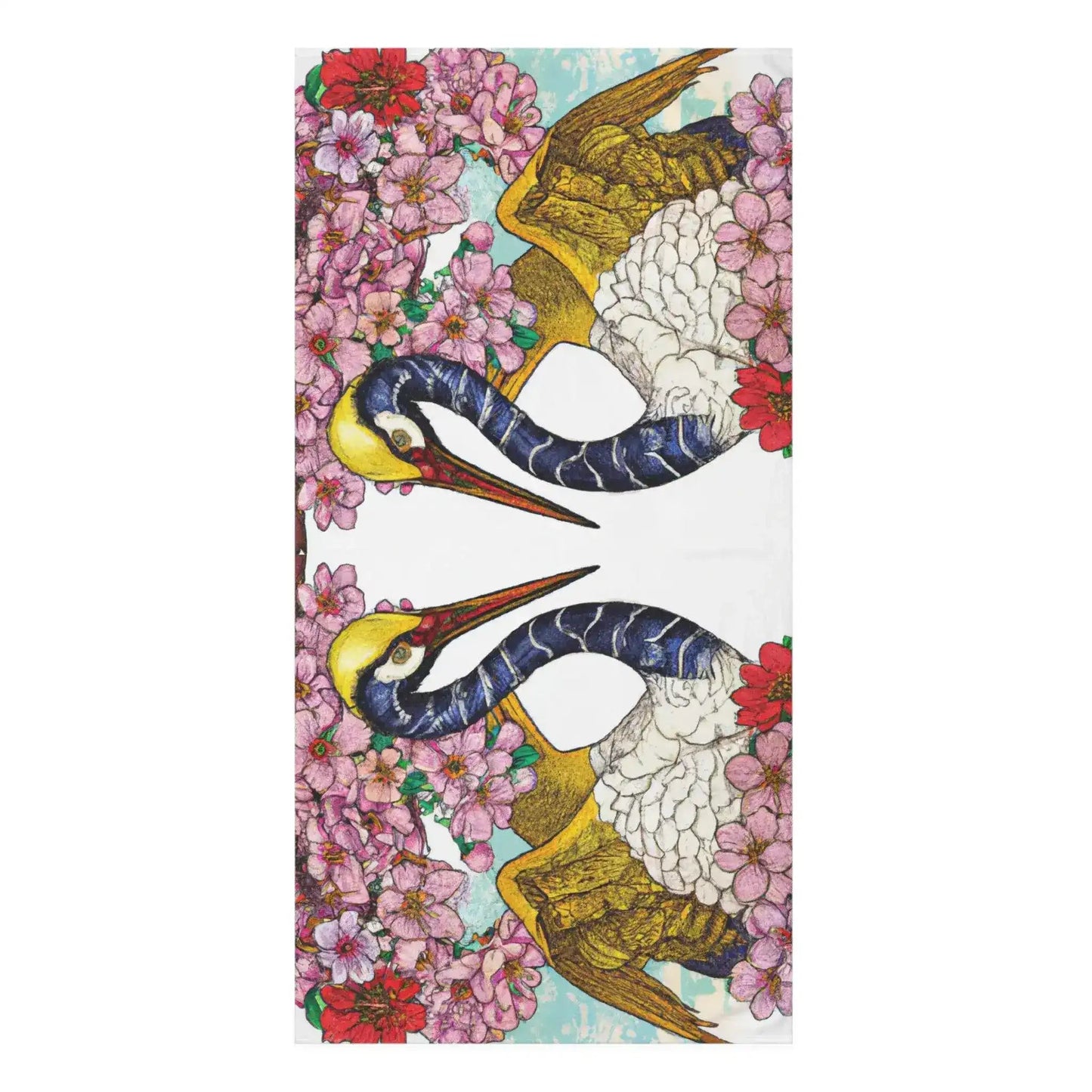 Birds of Heaven Mink-Cotton Towel - MAIA HOMES