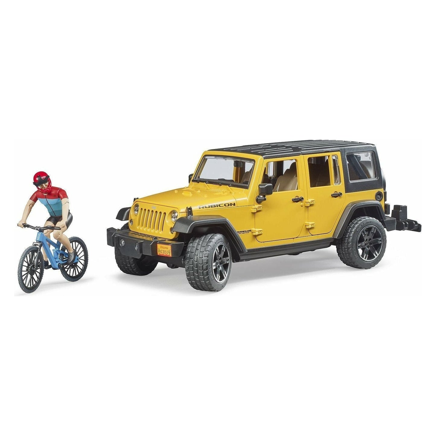 Bruder Jeep Wrangler Rubicon with Mountain Bike and Figure