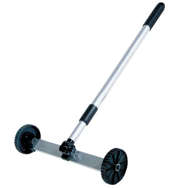 11.5" Adjustable Magnetic Clean Rolling Sweep, Black & Silver
