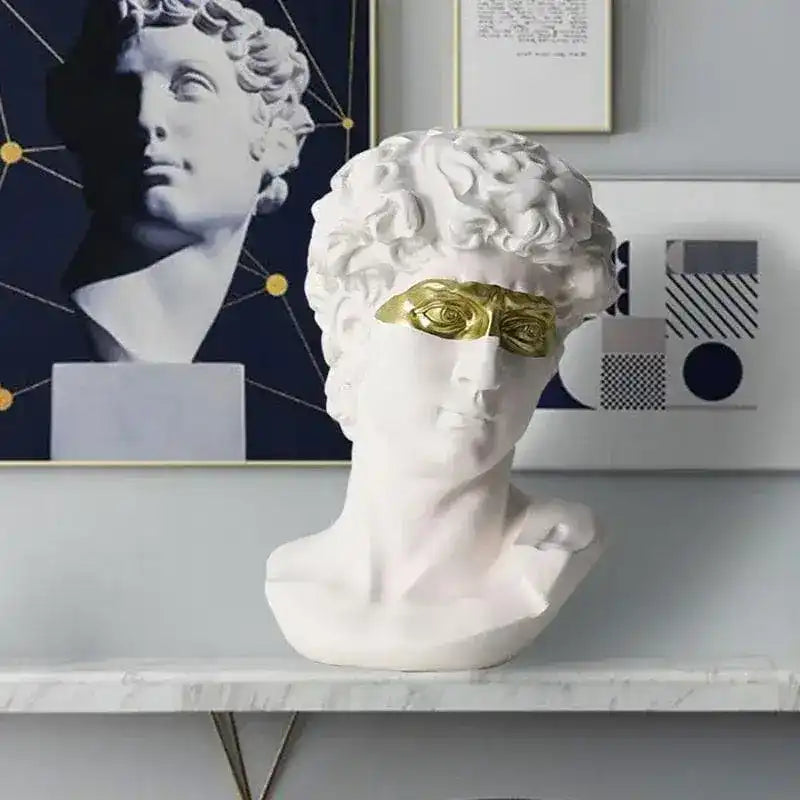 Eye Masked David Head Bust Statue - MAIA HOMES