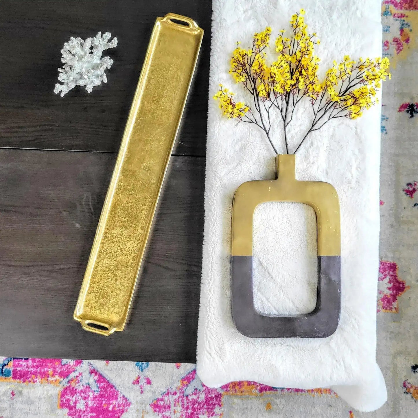 Gold Skinny Decorative Metal Tray