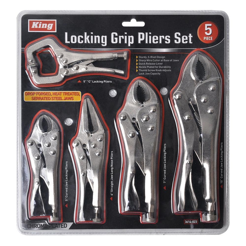 Assorted Locking Grip Pliers Set (5-Piece)