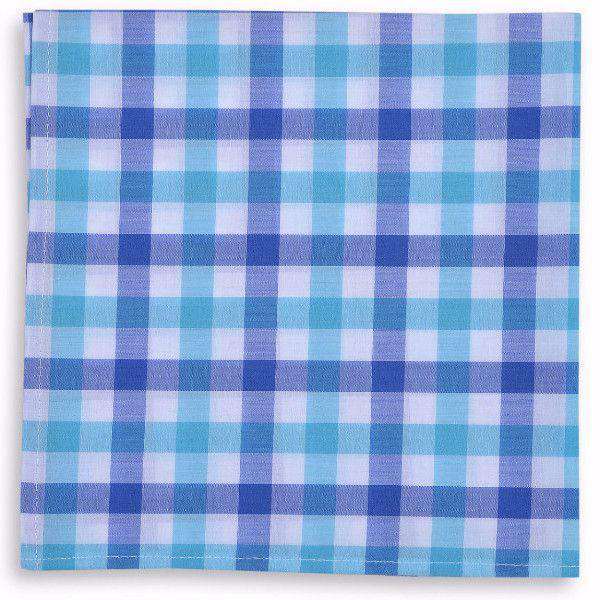 Battery Check Pocket Square in Blue by High Cotton - Country Club Prep