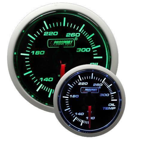 Prosport Performance 52mm Oil Temp Gauge - Green/White - Universal