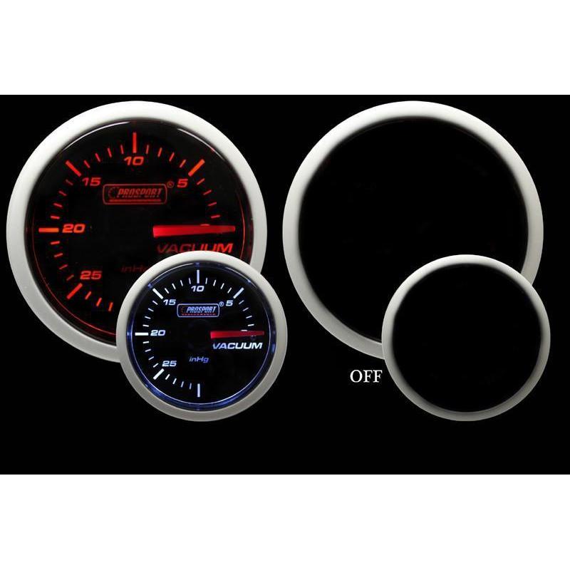 Prosport Performance Series 52mm Mechanical Vacuum Gauge - Amber / White - Universal
