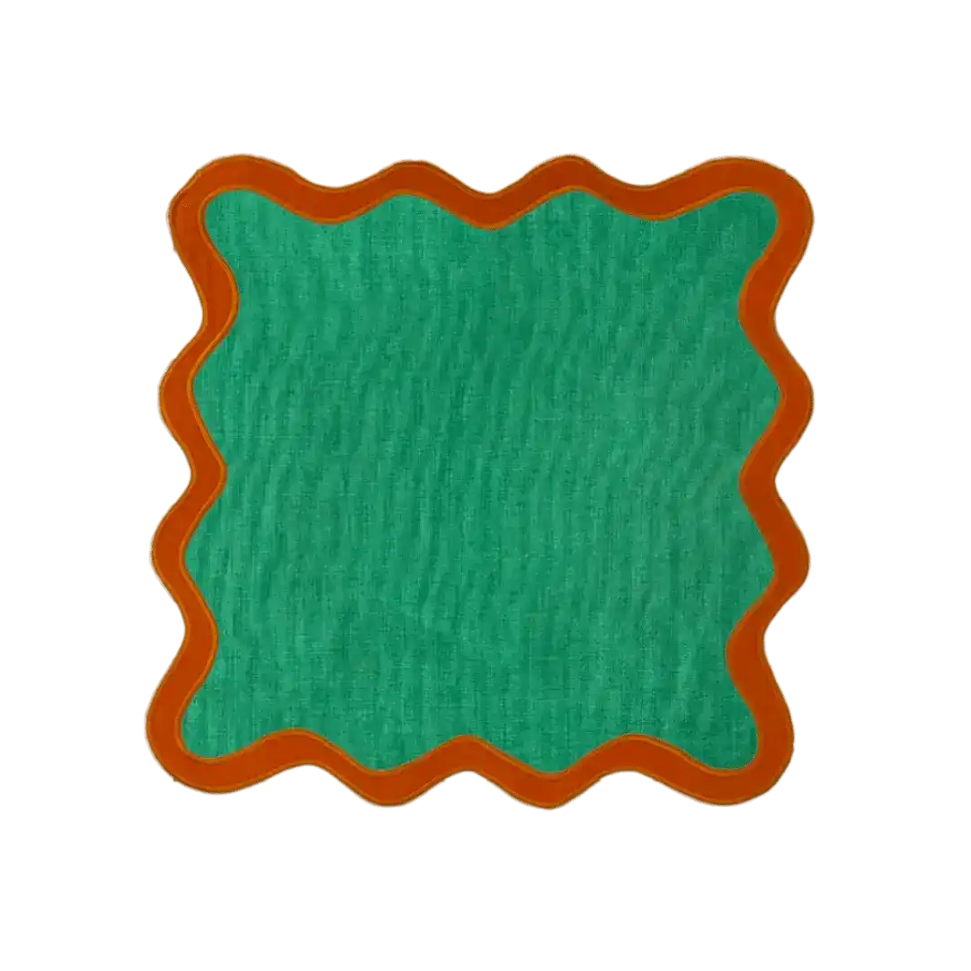 Red and Green Scallop 100% Linen Placemat