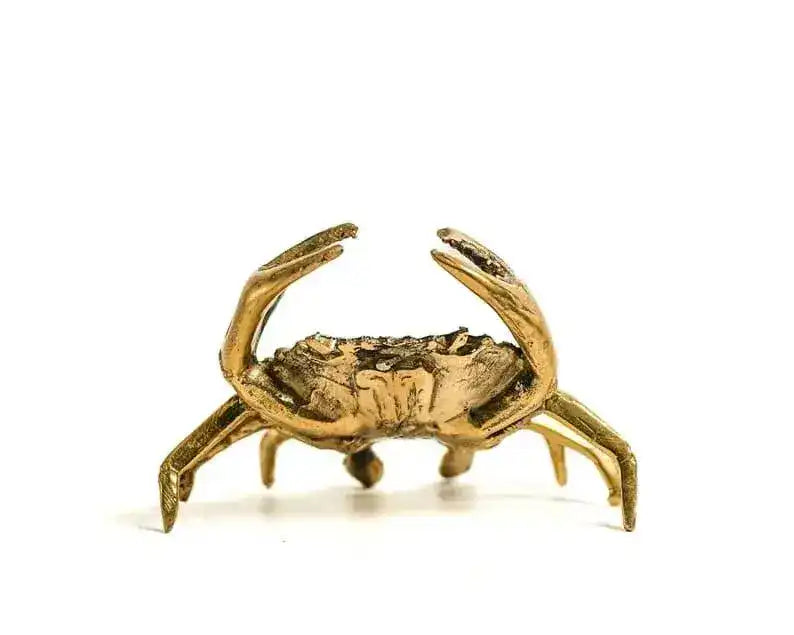 Solid Brass Crab Miniature Figurine