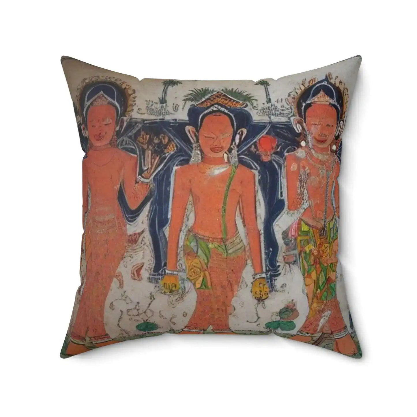 Tribal Clay Life Spun Polyester Square Throw Pillow - MAIA HOMES