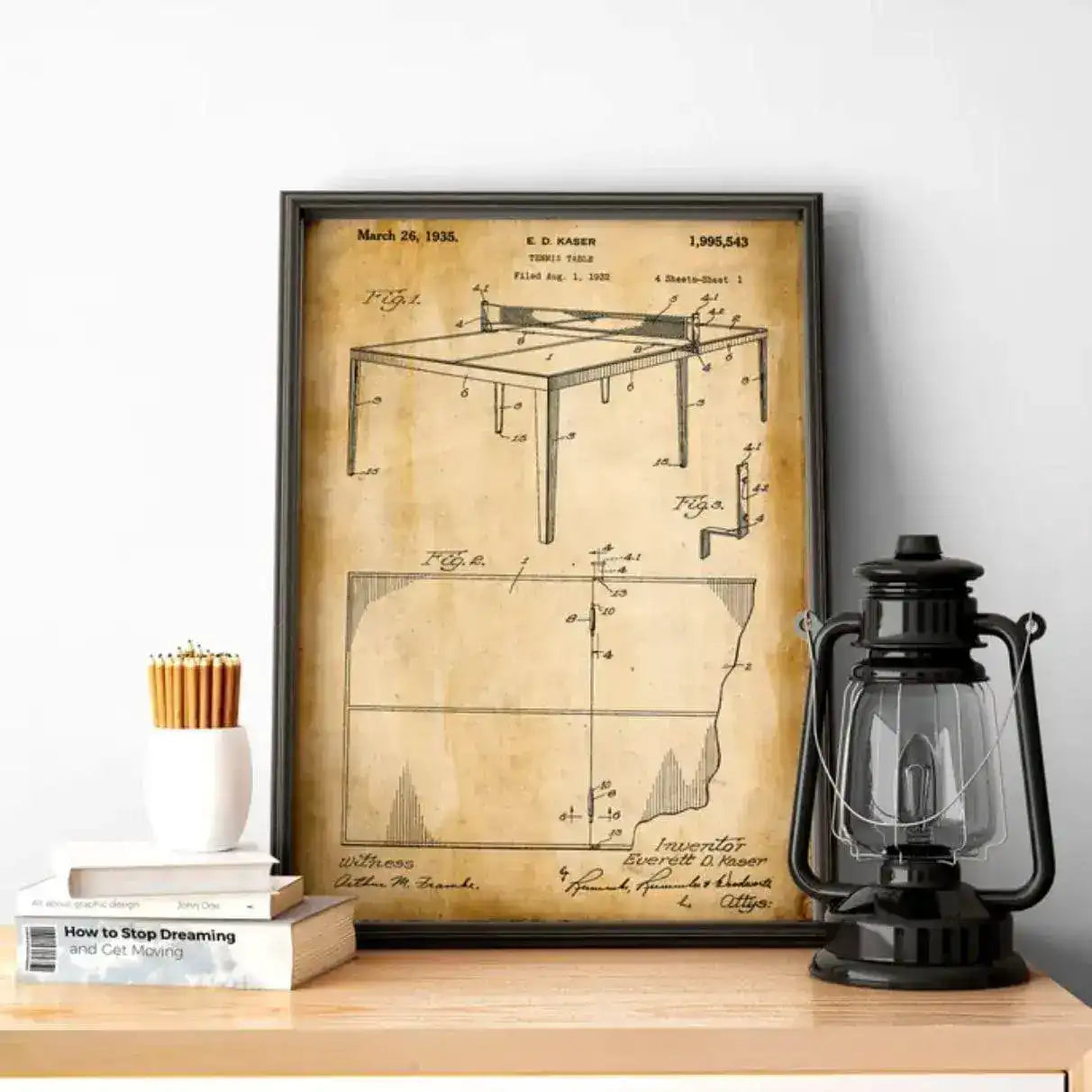 Vintage Table Tennis Patent Poster Print