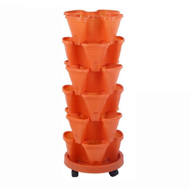 Balcony 6-Layer 3-Dimensional Basin Combination Plastic Flowerpot