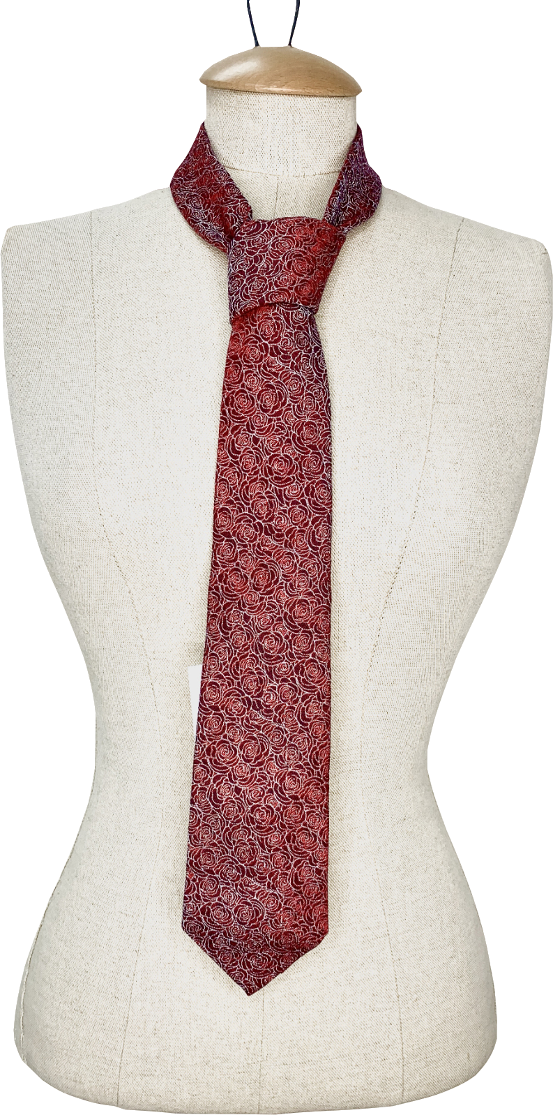 Turnbull & Asser Red Handmade Silk Rose Pattern Tie One Size