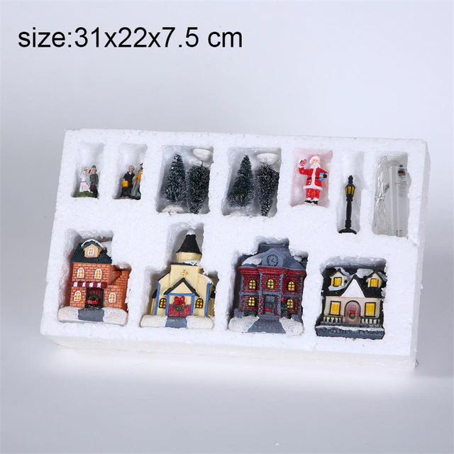 10Pcs DIY Resin Light Snow Villas Town dimension
