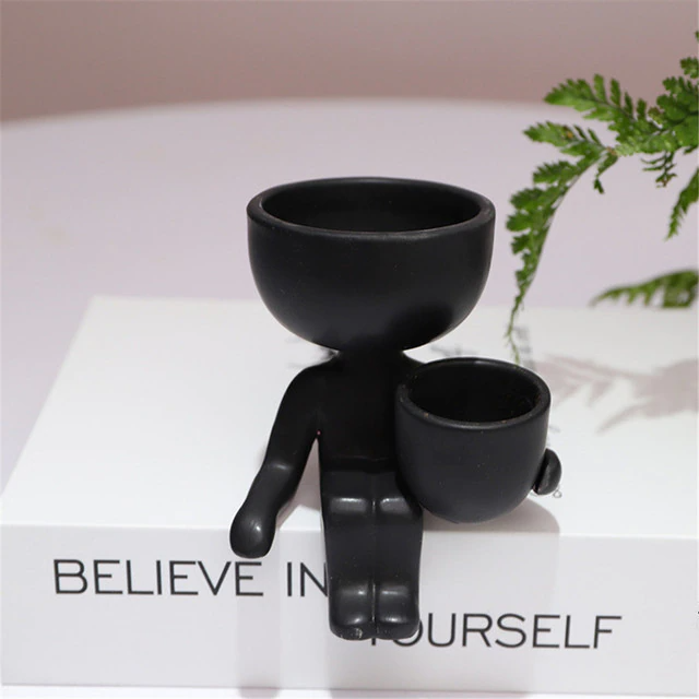 Black decorative vase