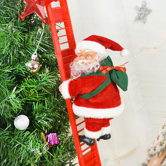 Music Santa Climbing Ladder Tree Ornament