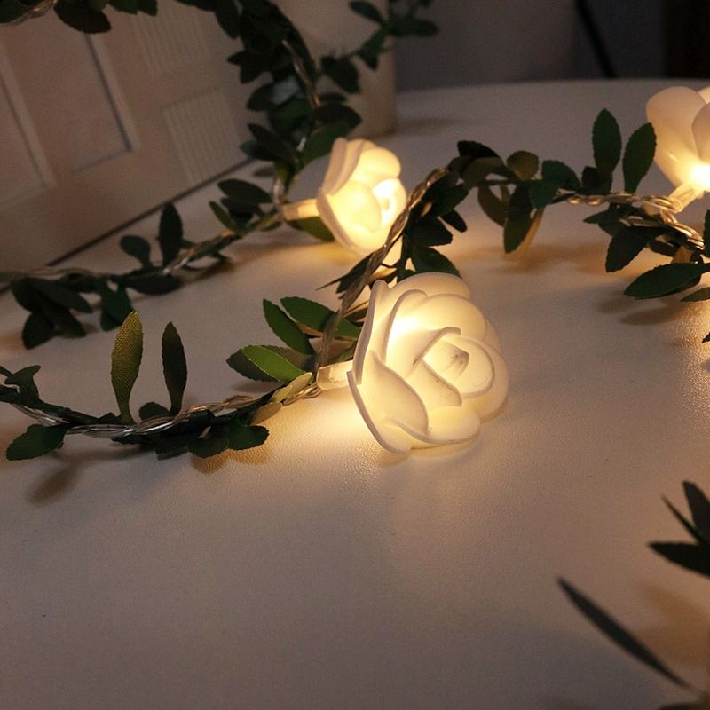 Countryside Fabric Rose LED String Light