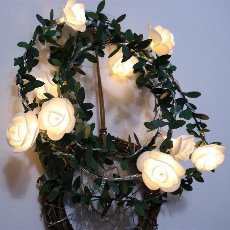 Countryside Fabric Rose LED String Light