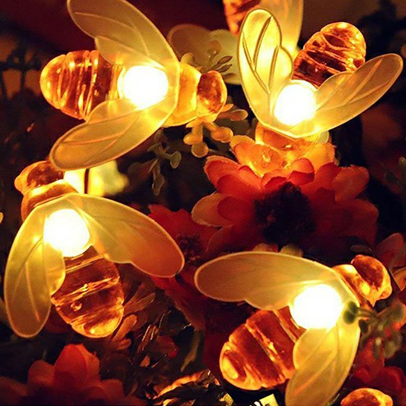 Honeybee Shaped LED Solar Garden String Light