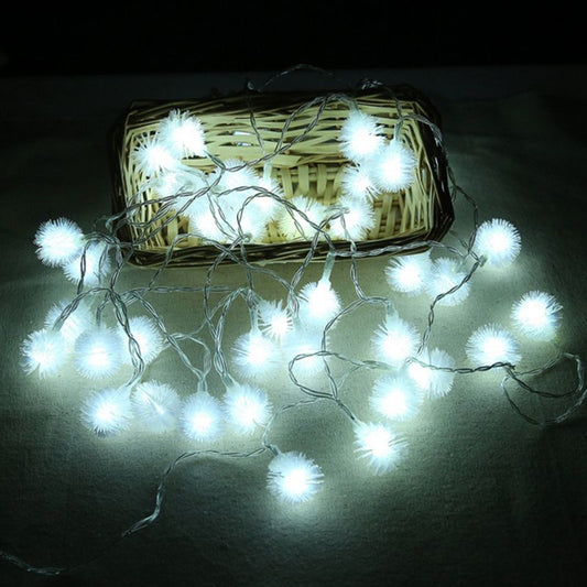 Festive Pompom Outdoor LED String Light