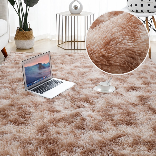 Thick Shaggy Plush Rectangle Area Rug