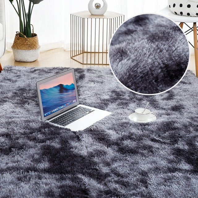 Thick Shaggy Plush Rectangle Area Rug