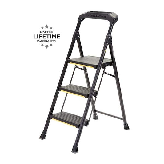 Step Stool 3-Step Pro-Grade Steel 300 lbs. Load Capacity Type IA