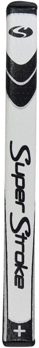 Superstroke Slim Putter Grip, Oversized, Lightweight Golf Grip, Non-Slip, 13.75" L X 1.30" W, USGA Approved, White/Black, Plus 3.0 XL
